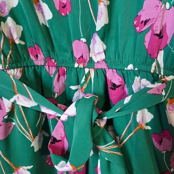 EUC STACCATO SPLIT V NECK SLEEVELESS BELTED SHORT DRESS SZ M - Picture 11 of 16